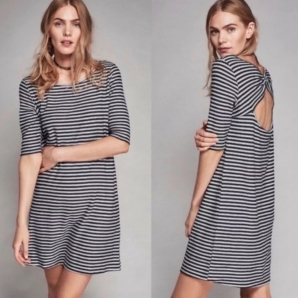 NWOT FP We The Free People Black & White Frenchie Striped Cotton T-Shirt Dress